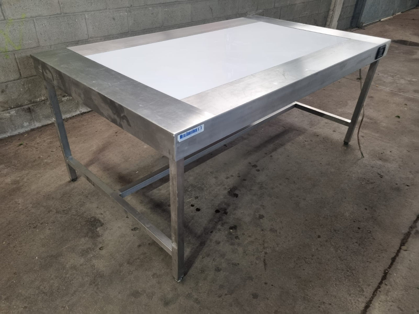 Tavolo in Acciaio con Negativoscopio usato