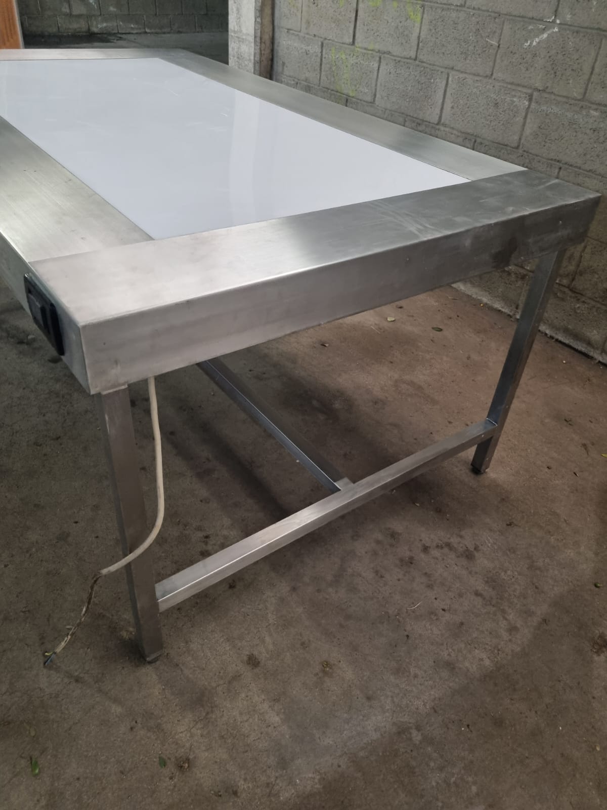 Tavolo in Acciaio con Negativoscopio usato