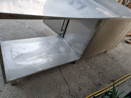 Bancone in Acciaio con Ante Usato lungo 197cm