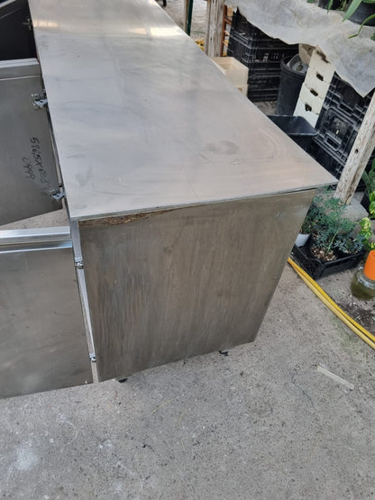 Bancone in Acciaio con Ante Usato lungo 197cm