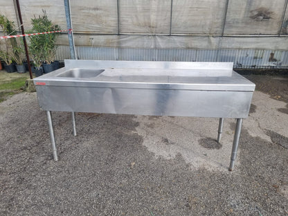 Lavandino in Acciaio Professionale Usato Marca AngeloPo Lungo 200cm