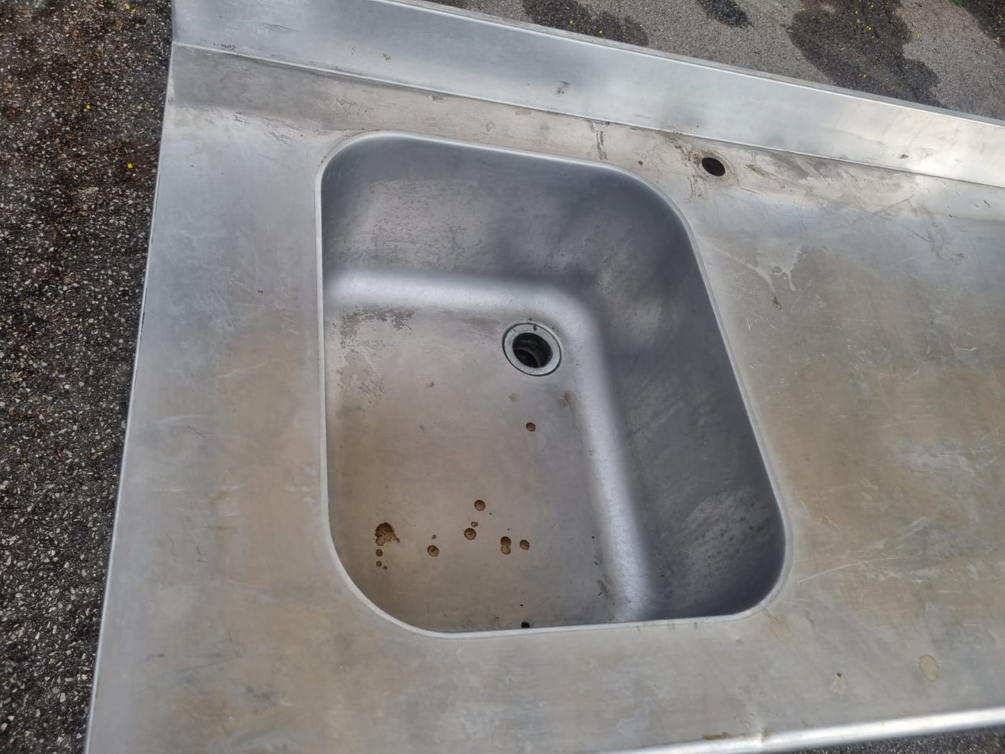 Lavandino in Acciaio Professionale Usato Marca AngeloPo Lungo 200cm