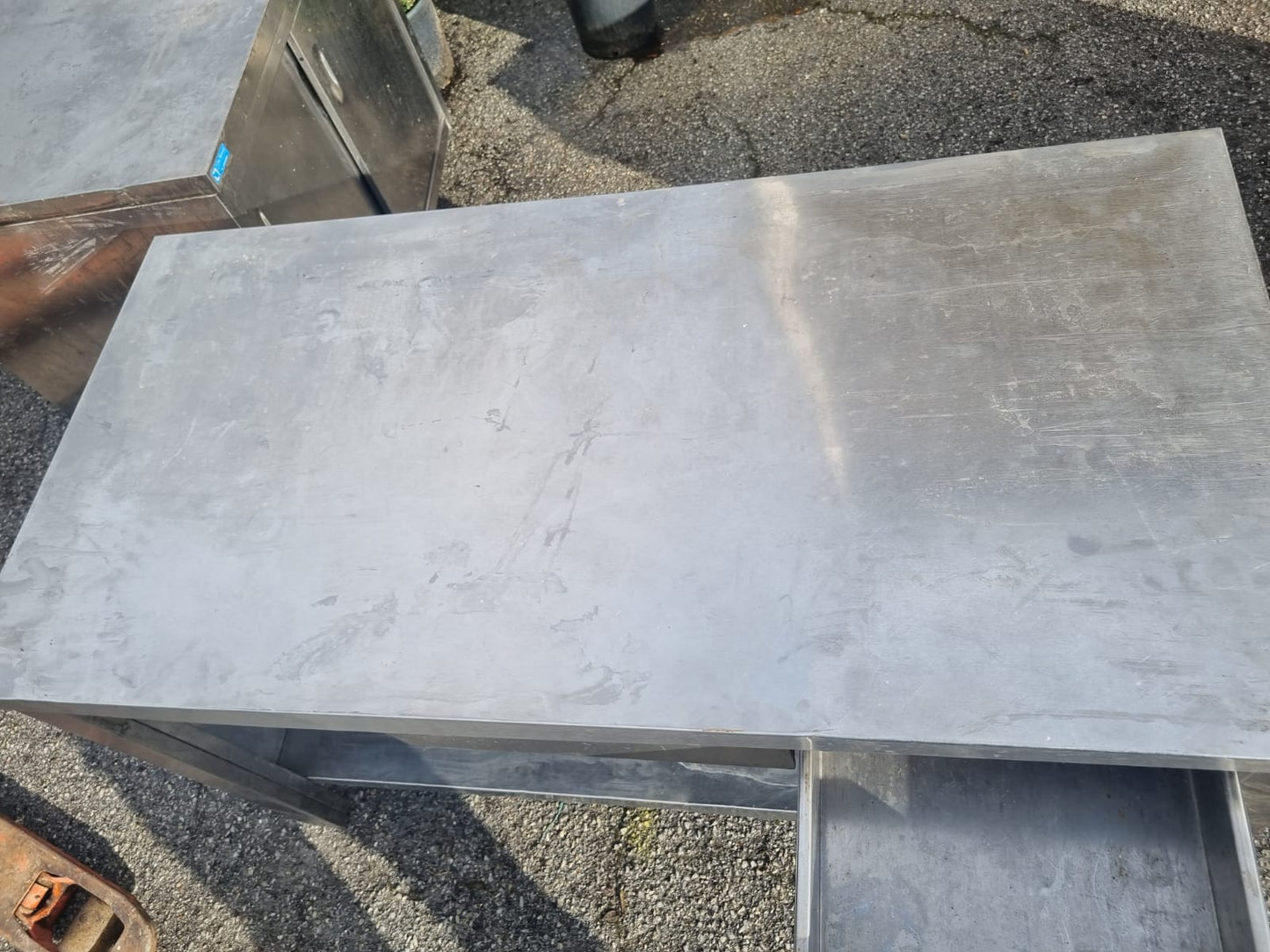 Bancone Tavolo in Acciaio Professionale con 1 cassetto Lungo 140cm Usato
