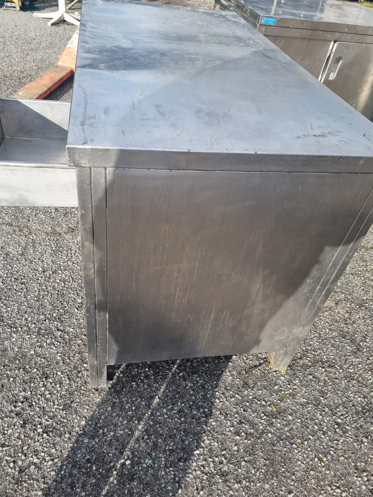 Bancone Tavolo in Acciaio Professionale con 1 cassetto Lungo 140cm Usato