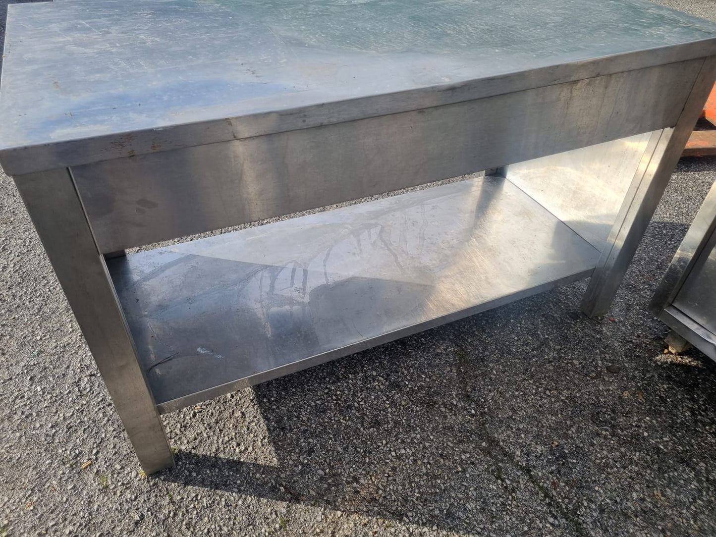 Bancone Tavolo in Acciaio Professionale con 1 cassetto Lungo 140cm Usato
