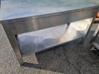 Bancone Tavolo in Acciaio Professionale con 1 cassetto Lungo 140cm Usato