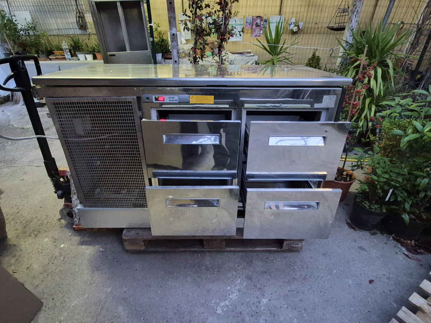 Banco Frigorifero Professionale in Acciaio Usato 154 cm