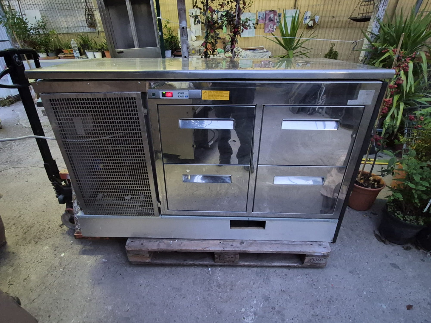 Banco Frigorifero Professionale in Acciaio Usato 154 cm