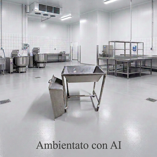 Carrello in acciaio con 2 vasche grandi usato