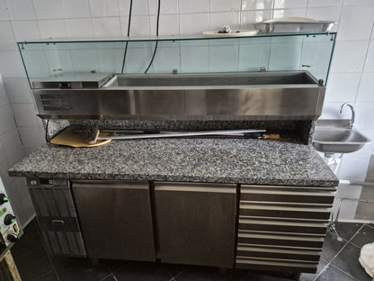 Banco Frigo per Pizzeria Refrigerato con vetrina usato