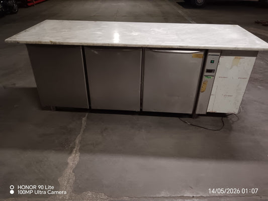 Banco Frigo Professionale in Acciaio con Marmo usato