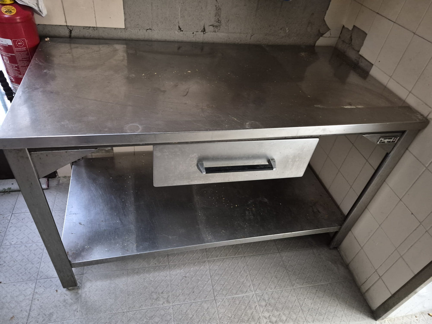 Tavolo Bancone in Acciaio Professionale usato 140*70