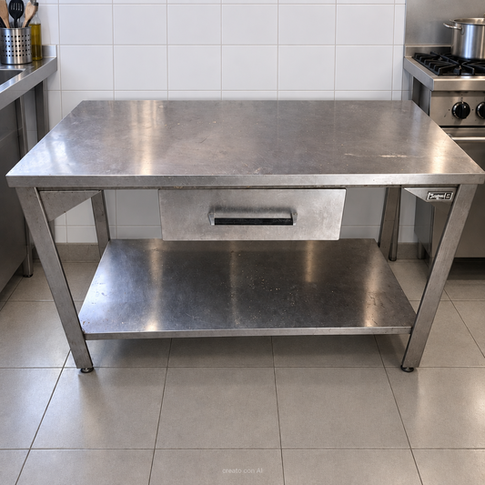 Tavolo Bancone in Acciaio Professionale usato 140*70