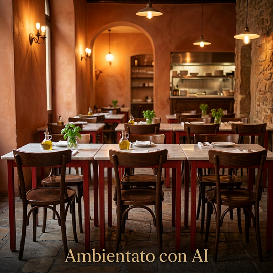 7 Tavoli con Piano in Marmo e 19 sedie Usate