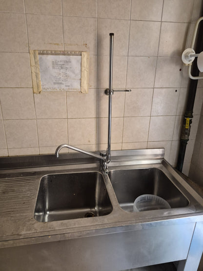 Lavandino in Acciaio Professionale a Due Vasche usato