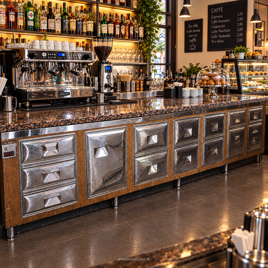 Banco Frigo bar Retro Banco in acciaio professionale con motore esterno usato