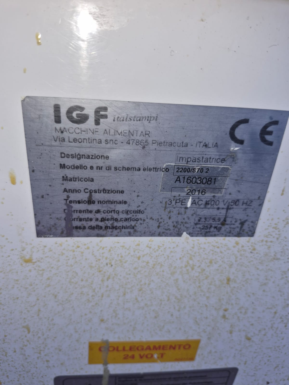 Impastatrice Professionale a Spirale IGF 90 litri usata