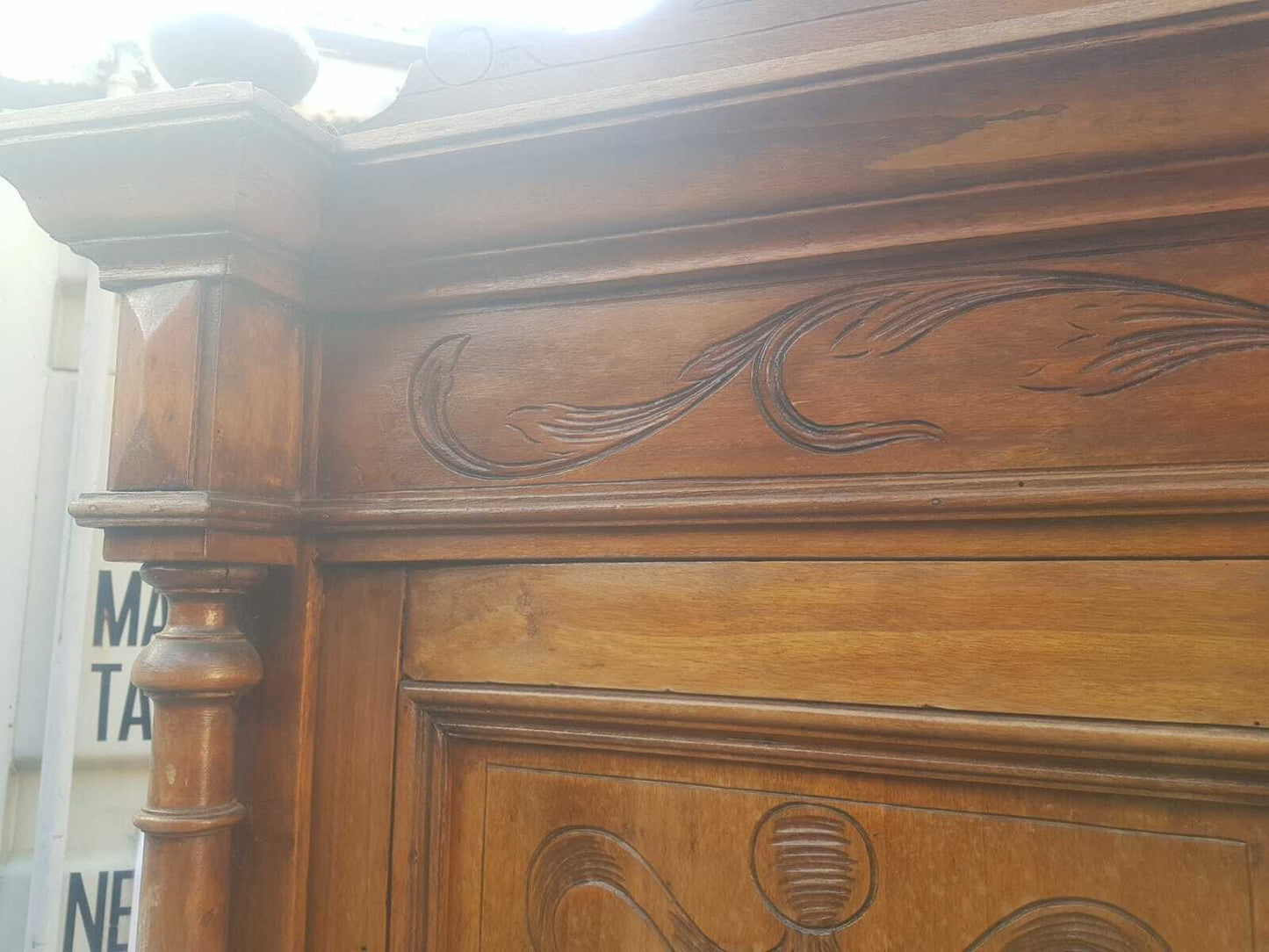 Bellissima  Credenza Doppio Corpo Fine 800 Da Restaurare