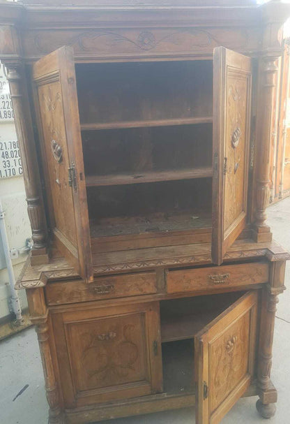 Bellissima  Credenza Doppio Corpo Fine 800 Da Restaurare