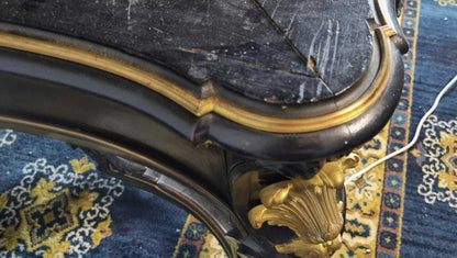 Favolosa Scrivania Epoca Napoleone III Con Bronzi 1850 Circa Da Restaurare