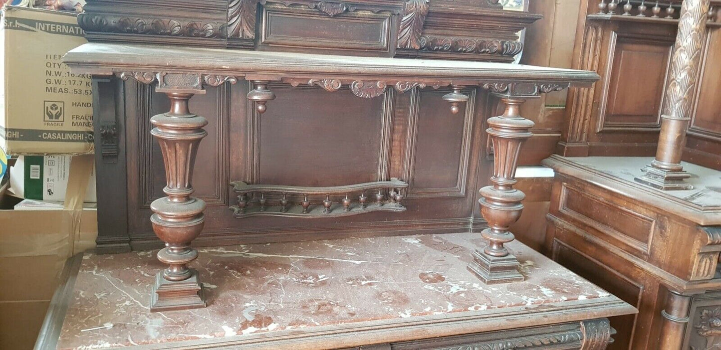 Spettacolare Credenza Rinascimento Rinascimentale Fine 800 Minimo Restauro