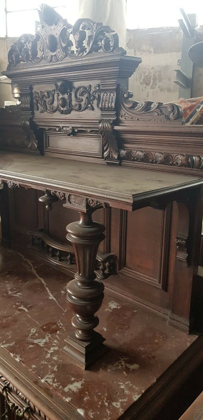 Spettacolare Credenza Rinascimento Rinascimentale Fine 800 Minimo Restauro