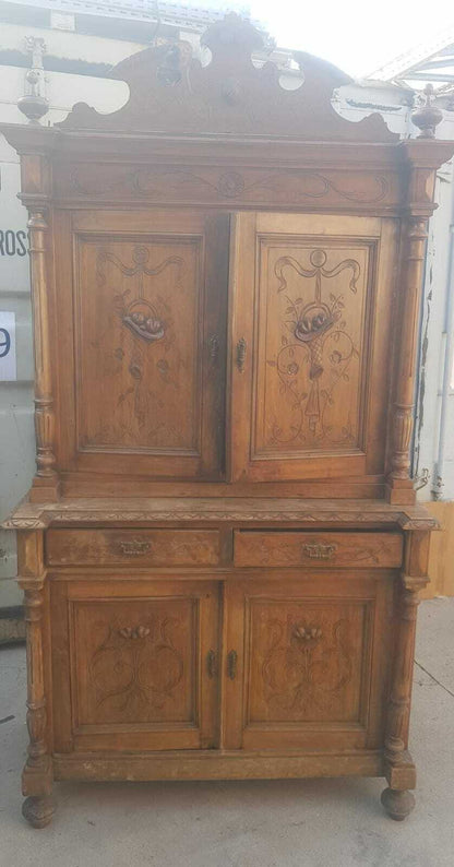 Bellissima  Credenza Doppio Corpo Fine 800 Da Restaurare