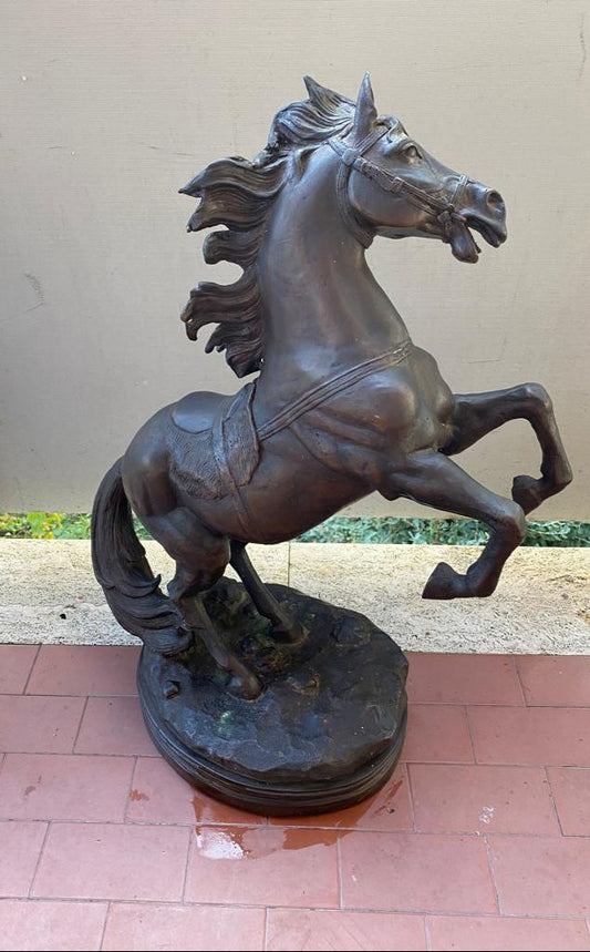 Spettacolare Statua Cavallo in Bronzo Inizii 900