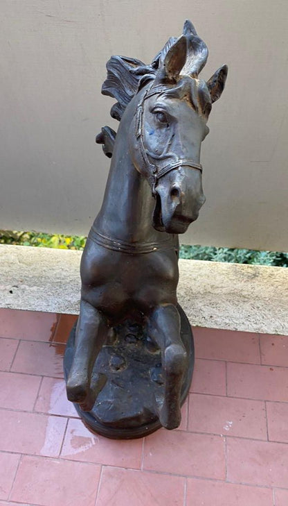 Spettacolare Statua Cavallo in Bronzo Inizii 900