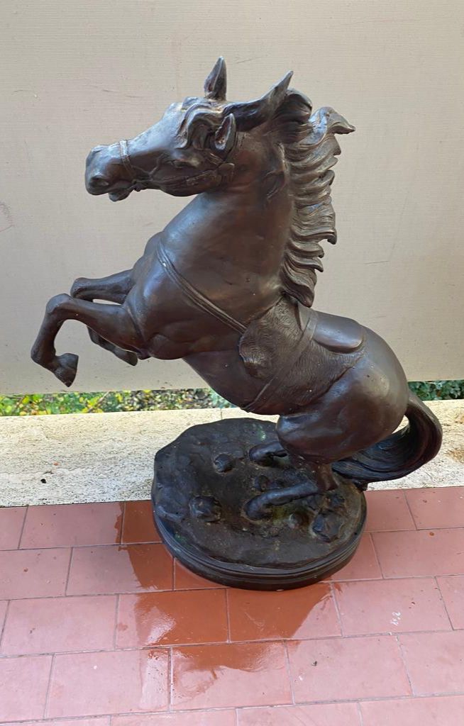 Spettacolare Statua Cavallo in Bronzo Inizii 900